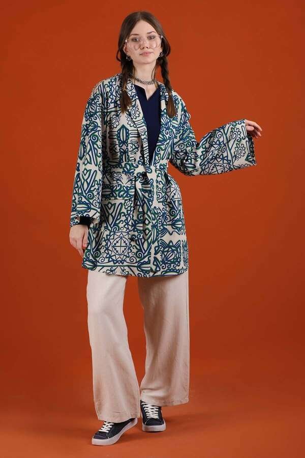 Zulays - Aden Kimono Suit Blue