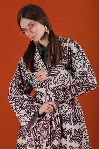 Aden Kimono Takım Pembe - Thumbnail