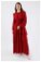 Zulays - Asimetrik Şifon Elbise Kırmızı