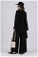Asymmetric Belted Tunic Suit Black - Thumbnail