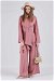 Asymmetric Belted Tunic Suit Dried Rose - Thumbnail
