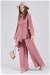 Asymmetric Belted Tunic Suit Dried Rose - Thumbnail