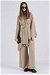 Asymmetric Belted Tunic Suit Stone - Thumbnail