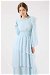 Asymmetrical Chiffon Dress Baby Blue - Thumbnail