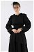 Asymmetrical Chiffon Dress Black - Thumbnail