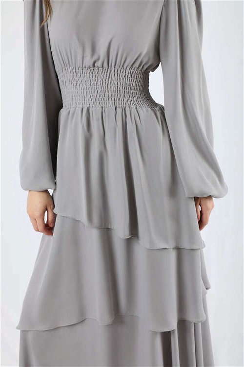 Asymmetrical Chiffon Dress Gray