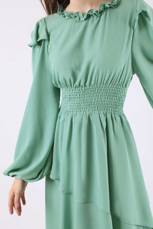 Asymmetrical Chiffon Dress Mint