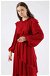 Asymmetrical Chiffon Dress Red - Thumbnail