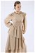 Asymmetrical Chiffon Dress Stone - Thumbnail