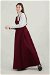 Asymmetrical Strap Salopet Dress Claret Red - Thumbnail