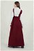 Asymmetrical Strap Salopet Dress Claret Red - Thumbnail