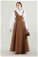 Zulays - Asymmetrical Strap Salopet Dress Tan
