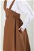 Asymmetrical Strap Salopet Dress Tan - Thumbnail