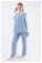 Asymmetrical Shirt Suit Baby Blue - Thumbnail