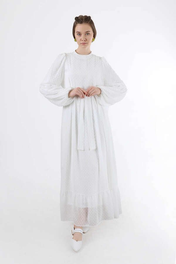Zulays - Avril Şifon Elbise Beyaz