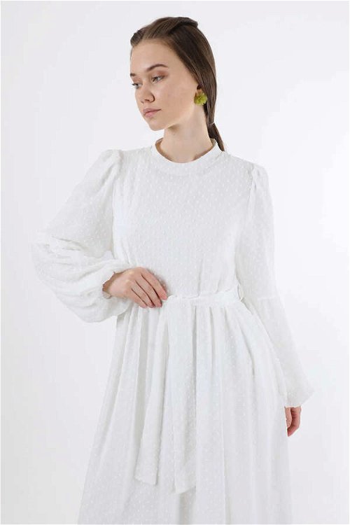 Avril Şifon Elbise Beyaz