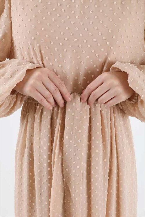 Avril Şifon Elbise Pudra