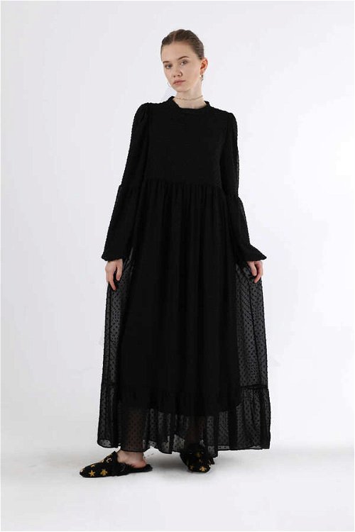 Avril Şifon Elbise Siyah