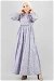Baby Collar Floral Dress Lilac Blue - Thumbnail