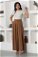 Zulays - Wide Leg Pleated Trousers Brown