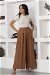 Wide Leg Pleated Trousers Brown - Thumbnail