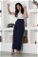 Wide Leg Pleated Trousers Navy Blue - Thumbnail