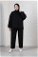 Zulays - Baklava Patterned Sweat Suit Black