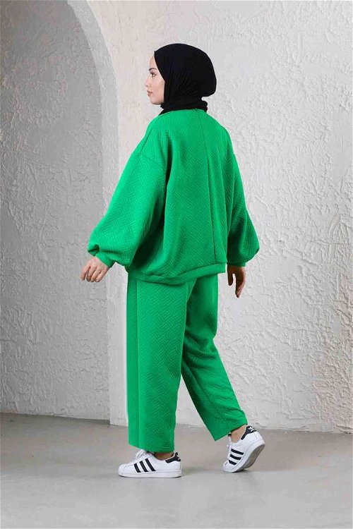 Baklava Patterned Sweat Suit Green