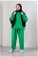 Baklava Patterned Sweat Suit Green - Thumbnail