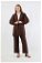 Balloon Sleeve Jacket Pants Suit Cappucino - Thumbnail