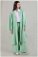 Zulays - Balloon Sleeve Kimono Suit Water Green