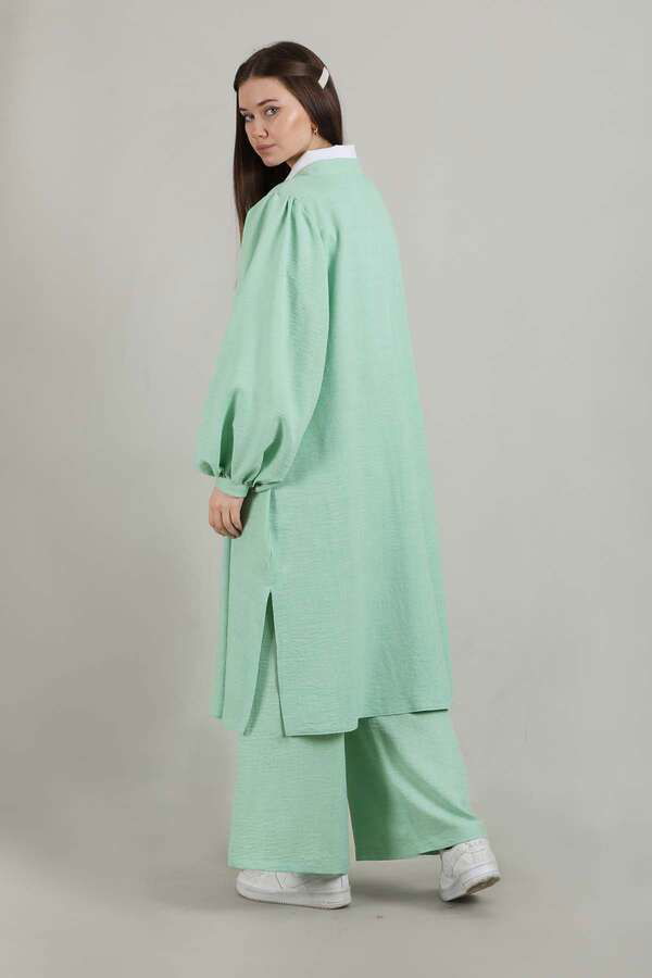 Balloon Sleeve Kimono Suit Water Green