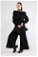 Zulays - Balloon Sleeve Pants Suit Black
