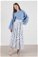 Balloon Sleeve Skirt Suit Baby Blue - Thumbnail