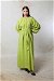 Balon Kol Elbise Yeşil - Thumbnail
