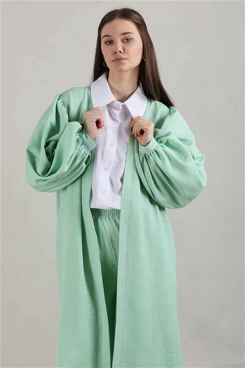Balon Kol Kimono Takım Su Yeşili