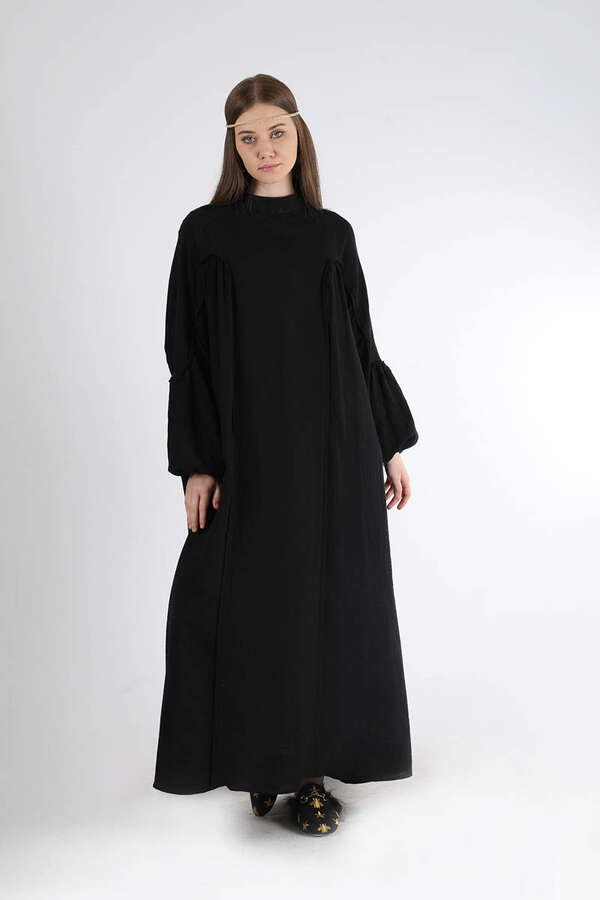 Zulays - Bat Sleeve Loose Dress Black