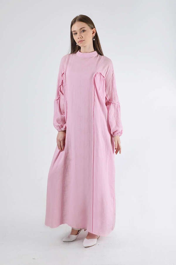 Zulays - Bat Sleeve Loose Dress Pink