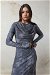 Batik Desen Tül Elbise Mavi - Thumbnail