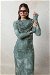 Batik Desen Tül Elbise Mint - Thumbnail