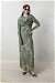 Batik Desen Tül Elbise Yeşil - Thumbnail
