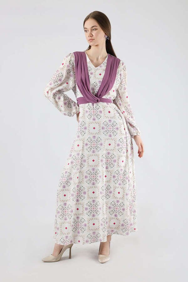 Zulays - Sash Detailed Dress Lilac