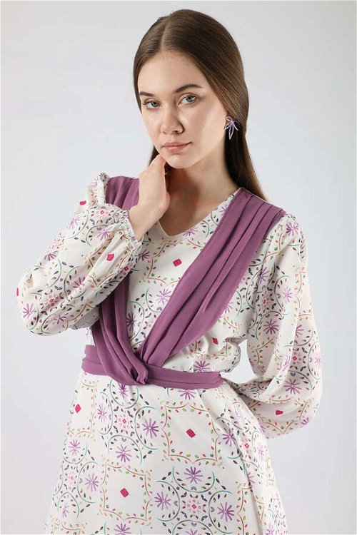 Sash Detailed Dress Lilac
