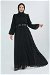 Belted Stone Dress Black - Thumbnail