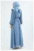 Belted Stone Dress İndigo - Thumbnail