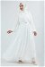 Belted Stone Dress White - Thumbnail
