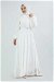 Belted Stone Dress White - Thumbnail