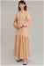 Belted Sleeve Detailed Dress Camel - Thumbnail