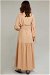 Belted Sleeve Detailed Dress Camel - Thumbnail