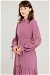 Belted Sleeve Detailed Dress Dried Rose - Thumbnail